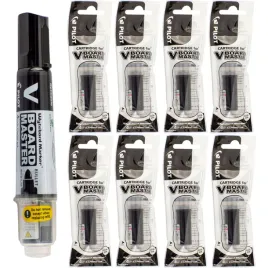 marker-suchoscieralny-pilot-v-board-okragly-czarny-wklady-naboje-8-sztuk