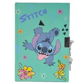 pamietnik-notatnik-stitch-zielony-niebieski-z-klodka