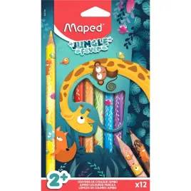 maped-kredki-olowkowe-grube-jumbo-jungle-fever-trojkatne-12-kolorow-2