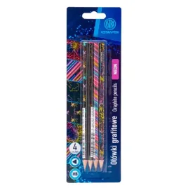 astra-olowki-grafitowe-trojkatne-hb-neon-cats-4-sztuki-zestaw
