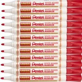 pentel-marker-suchoscieralny-do-tablic-mw85-czerwony-12-sztuk-zestaw