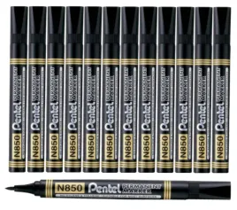 pentel-marker-permanentny-n850-czarny-okragly-wodoodporny-12-sztuk