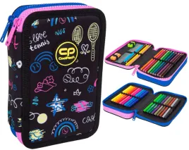 coolpack-piornik-dwukomorowy-z-wyposazeniem-dla-dziewczynki-tennis-star
