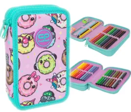 coolpack-piornik-dwukomorowy-z-wyposazeniem-dla-dziewczynki-happy-donuts