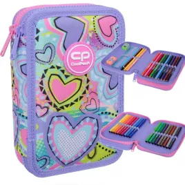 coolpack-piornik-dwukomorowy-z-wyposazeniem-podwojny-pastel-hearts