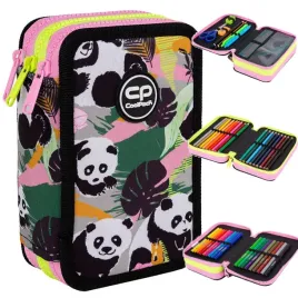coolpack-piornik-szkolny-trzykomorowy-z-wyposazeniem-panda-gang