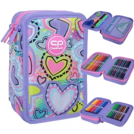 coolpack-piornik-szkolny-trzykomorowy-z-wyposazeniem-pastel-heart