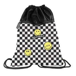 worek-szkolny-na-buty-worko-plecak-z-kieszenia-smiley-szachownica-czarny