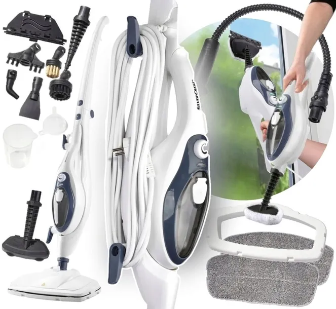 MOP PAROWY MYJKA SILVERCREST 1500W MOCNY ZESTAW REGULACJA MOCY + AKCESORIA