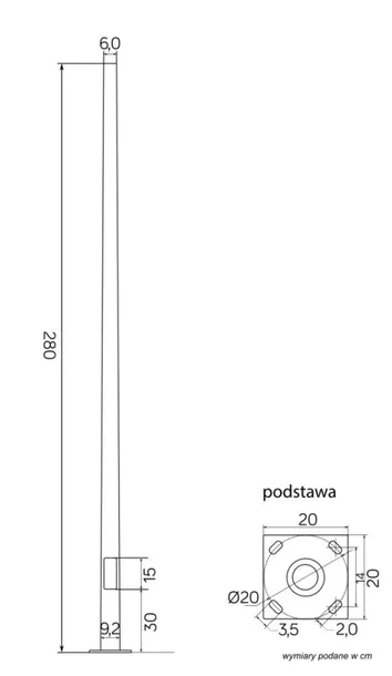 slup-stalowy-280-cm-ls-lb-22a-pole