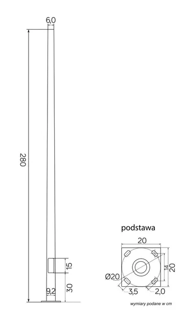 slup-stalowy-280-cm-ls-lb-22a-pole