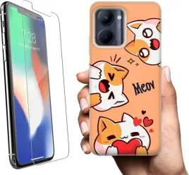 etui-na-realme-c33-telefon-kocie-wzory-koty-szklo