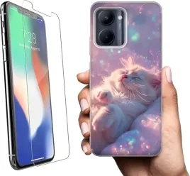 etui-na-realme-c33-telefon-kocie-wzory-koty-szklo