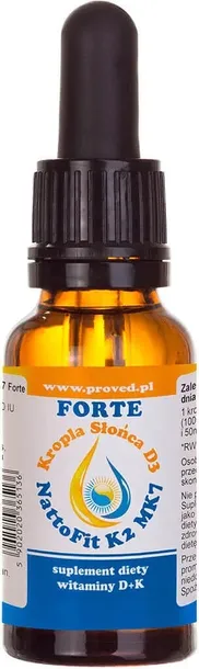 PROVED D3+K2 MK7 D2 K2 FORTE kropla słońca 20ml