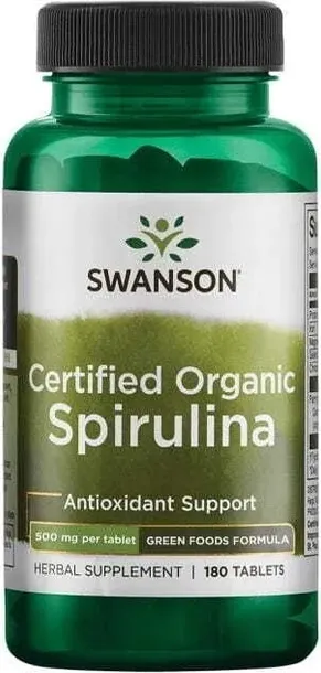 Spirulina certyfikowana organiczna Certified Organic Spirulina 500mg 180 ta