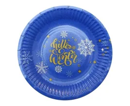 talerzyki-papierowe-hello-winter-navy-blue