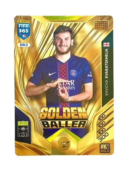 PANINI FIFA 365 2026 RARE GOL3 GOLDEN BALLER Khvicha Kvaratskhelia Paris