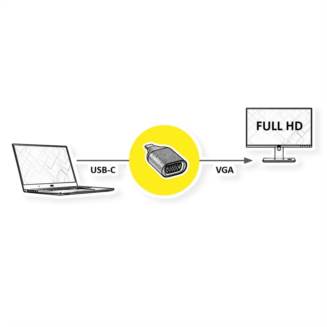roline-gold-display-adapter-usb-typu-c-vga