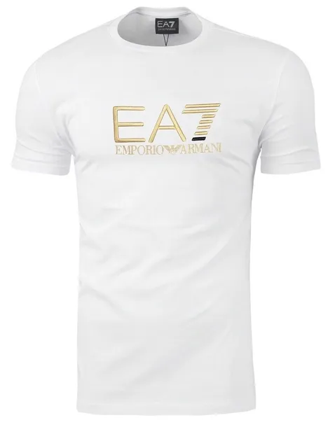 T-SHIRT EMPORIO ARMANI EA7 111035 KOSZULKA WYSZYWANE LOGO BIAŁY M