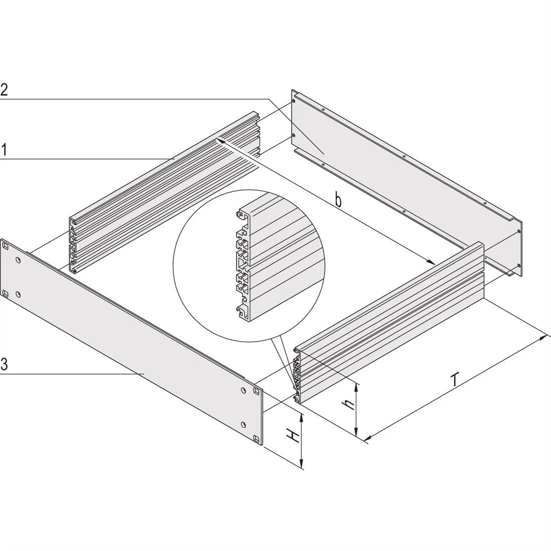 schroff-multipacpro-19-chassis-basic-kit-3-he-diepte-460-mm