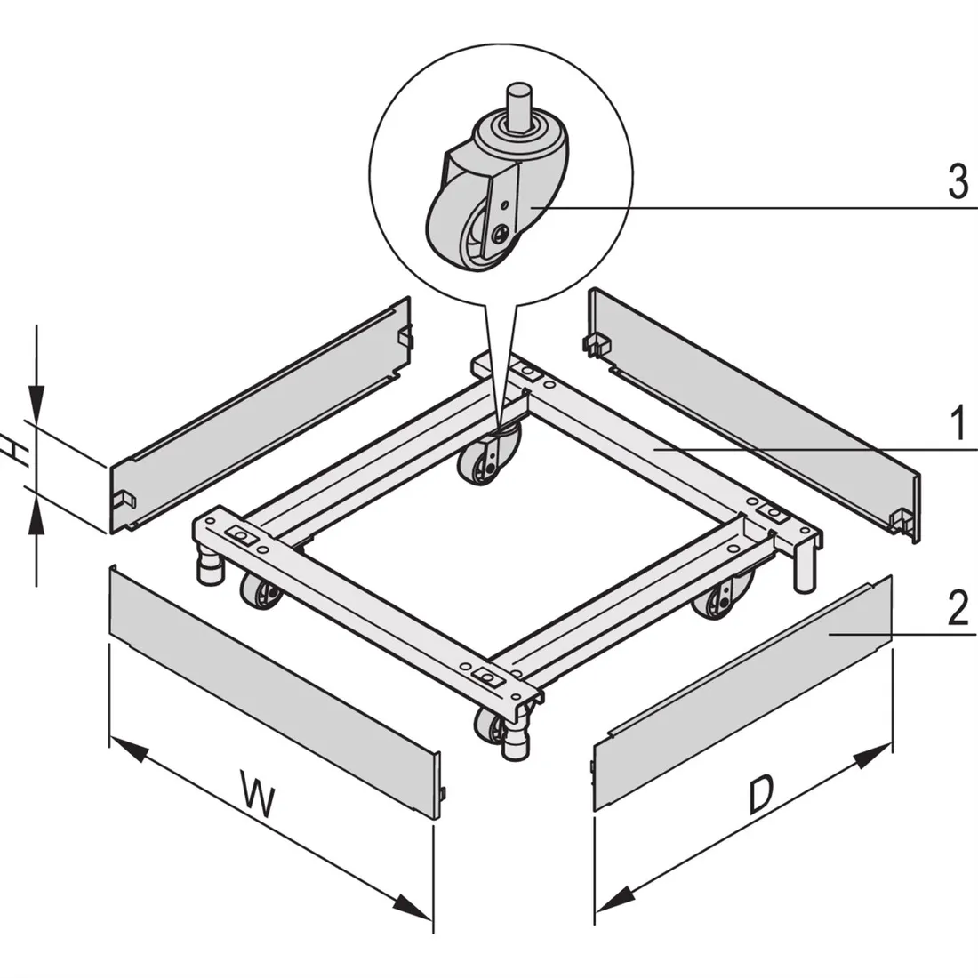 schroff-varistar-mobile-base-plinth-600w-600d