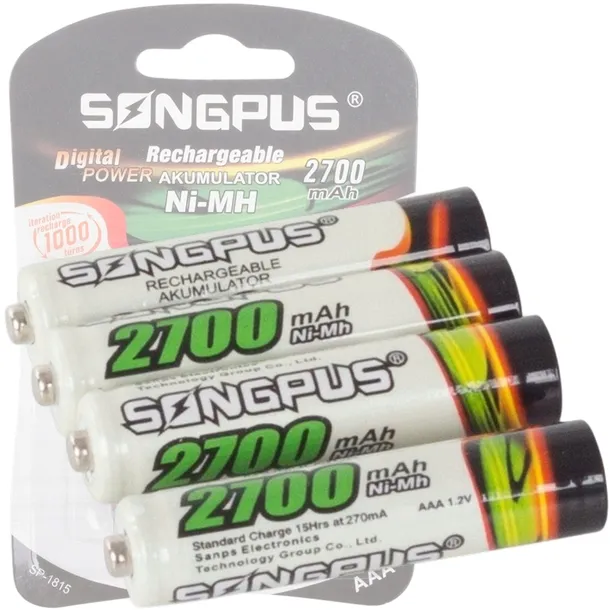 4x AKUMULATORKI R3 AAA 2700MAH NI-MH PALUSZKI AKUMULATOREK Zestaw 4 sztukI