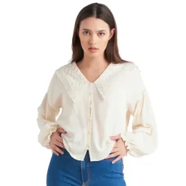 bluzka-damska-zara-kremowa-oversize-z-duzym-kolnierzem