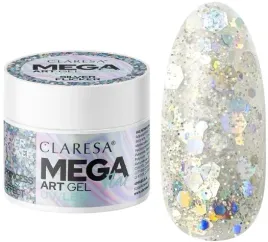 zel-do-zdobien-megastar-silver-flicker-10g-claresa-z-kolorowymi-heksagonami