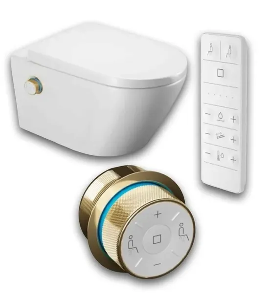 EXCELLENT Miska WC myjąca Dakota D2 + pilot + pokrętło sterujące ZŁOTO