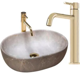 umywalka-nablatowa-bezowa-matowa-lara-beige-matt-zlota-bateria-lungo-rea