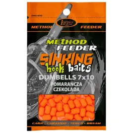 dumbells-sinking-7x10mm-pomarancza-czekolada-20g-tonaca-method-feeder
