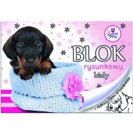 blok-rysunkowy-bialy-a4-20-kartek-pies-sweet-pets-beniamin