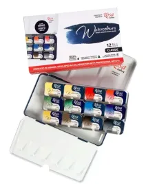 rosa-gallery-farby-akwarelowe-w-kostkach-12-kol-classic-w-metalowej-kasetc