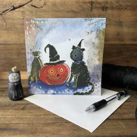 karnet-halloween-kwadrat-kot-i-dynia-z-koperta-alex-clark-160x160-mm