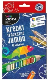 kredki-trojkatne-jumbo-12-kolorow-kidea-derform-miekkie-zlota-srebrna