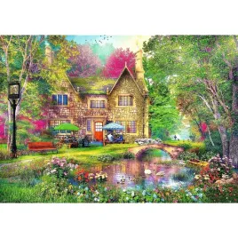 puzzle-1000-ukladanka-art-obraz-park-dom-las-chata-jezioro-most-12-trefl