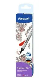 pelikan-fineliner-04-mm-czerwonycienkopis-10-szt-blister