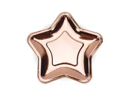 partydeco-talerzyki-papierowe-gwiazdka-rozowe-zloto-18-cm-6-szt