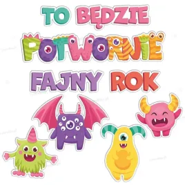 learnhow-dekoracja-szkolna-xl-potwornie-fajny-rok-9-elementow