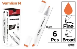 artix-marker-chromax-artix-dwustronny-vermilion-14-6-szt