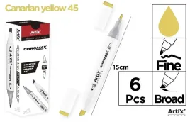 artix-marker-chromax-z-2-koncowkami-canary-yellow-45-6-szt
