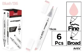 artix-chromax-marker-dwustronny-blush-136-zestaw-6-sztuk