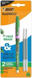 dlugopis-zelowy-wymazywalny-bic-illusion-07-mm-zielony-zestaw-3-szt