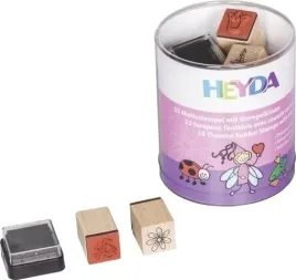 heyda-zestaw-15-drewnianych-stempli-ksiezniczka-z-poduszka-tuszujaca