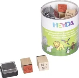 heyda-zestaw-15-drewnianych-stempli-zoo-z-poduszka-tuszujaca-3x3-cm