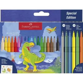 faber-castell-flamastry-dinozaury-24-kol-18-3-metaliczne-3-neon-z-nakl