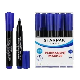 marker-permanentny-starpak-niebieski-okragla-koncowka-12-sztuk