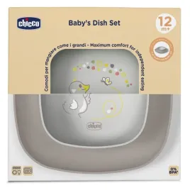 chicco-zestaw-2-talerzy-dla-dziecka-12m-plaski-talerz-i-miska-szary