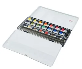 rosa-gallery-farby-akwarelowe-w-kostkach-21-kol-classic-w-metalowej-kasetc