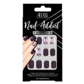 sztuczne-paznokcie-kwadraty-efekt-chromu-mat-burgundy-chrome-ardell-s-24szt